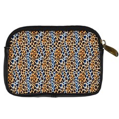 Blue Brown Leopard Digital Camera Leather Case from ArtsNow.com Back