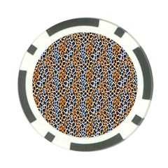 Blue Brown Leopard Poker Chip Card Guard (10 pack) from ArtsNow.com Back