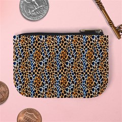Blue Brown Leopard Mini Coin Purse from ArtsNow.com Back