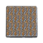 Blue Brown Leopard Memory Card Reader (Square 5 Slot)