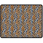 Blue Brown Leopard 60  x 50  Fleece Blanket (Medium)