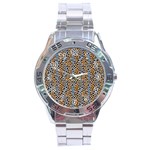 Blue Brown Leopard Stainless Steel Analogue Watch