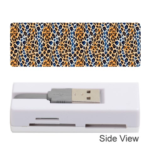 Blue Brown Leopard Memory Card Reader (Stick) from ArtsNow.com Front