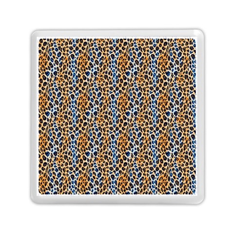 Blue Brown Leopard Memory Card Reader (Square) from ArtsNow.com Front