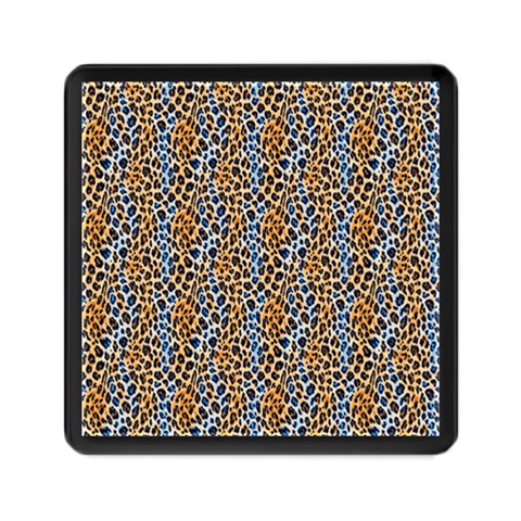 Blue Brown Leopard Memory Card Reader (Square) from ArtsNow.com Front