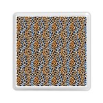 Blue Brown Leopard Memory Card Reader (Square)