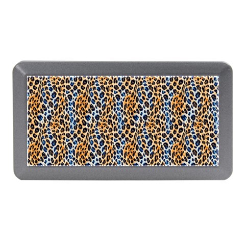 Blue Brown Leopard Memory Card Reader (Mini) from ArtsNow.com Front