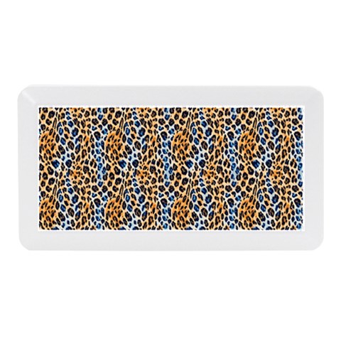 Blue Brown Leopard Memory Card Reader (Mini) from ArtsNow.com Front
