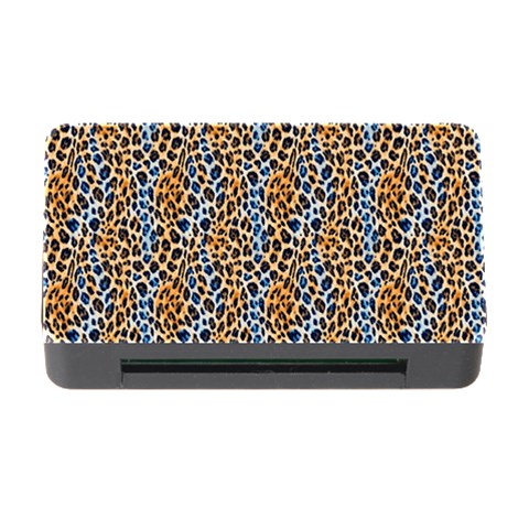Blue Brown Leopard Memory Card Reader with CF from ArtsNow.com Front