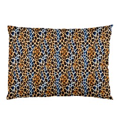 Blue Brown Leopard Pillow Case (Two Sides) from ArtsNow.com Back