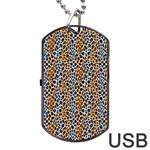 Blue Brown Leopard Dog Tag USB Flash (Two Sides)