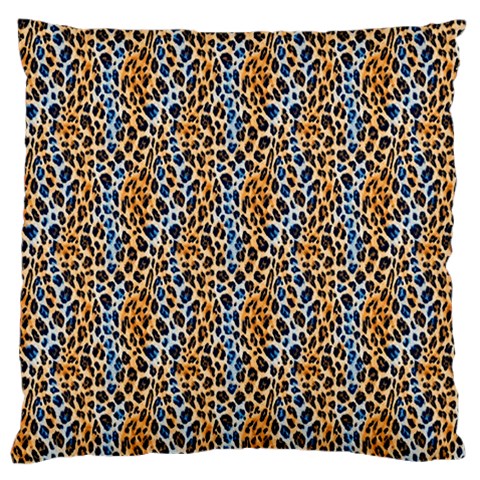 Blue Brown Leopard Large Cushion Case (Two Sides) from ArtsNow.com Front