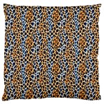 Blue Brown Leopard Large Cushion Case (Two Sides)