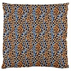 Blue Brown Leopard Large Cushion Case (Two Sides) from ArtsNow.com Back