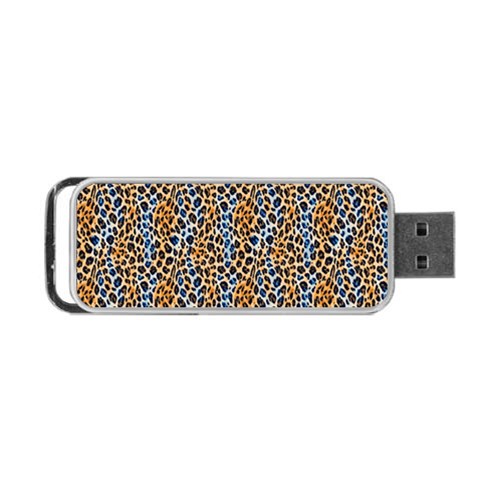 Blue Brown Leopard Portable USB Flash (One Side) from ArtsNow.com Front
