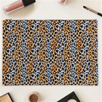Blue Brown Leopard Cosmetic Bag (XXL)