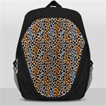 Blue Brown Leopard Backpack Bag