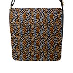 Blue Brown Leopard Flap Closure Messenger Bag (L)