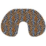 Blue Brown Leopard Travel Neck Pillow