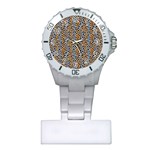 Blue Brown Leopard Plastic Nurses Watch