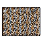 Blue Brown Leopard 50  x 40  Two Sides Fleece Blanket (Small)