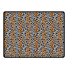 Blue Brown Leopard 50  x 40  Two Sides Fleece Blanket (Small) from ArtsNow.com 45 x34  Blanket Back