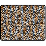 Blue Brown Leopard 60  x 50  Two Sides Fleece Blanket (Medium)