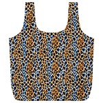Blue Brown Leopard Full Print Recycle Bag (XL)