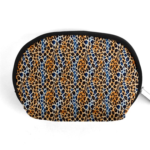 Blue Brown Leopard Accessory Pouch (Medium) from ArtsNow.com Front