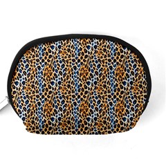Blue Brown Leopard Accessory Pouch (Medium) from ArtsNow.com Back