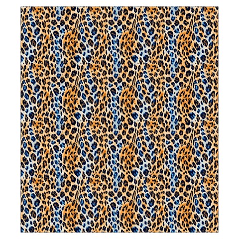 Blue Brown Leopard Drawstring Pouch (Small) from ArtsNow.com Front