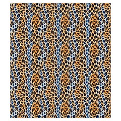 Blue Brown Leopard Drawstring Pouch (Small) from ArtsNow.com Back