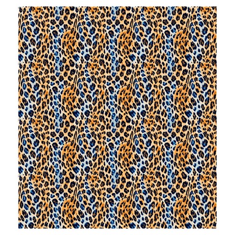 Blue Brown Leopard Drawstring Pouch (Medium) from ArtsNow.com Front