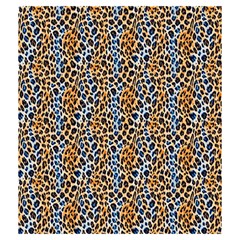 Blue Brown Leopard Drawstring Pouch (Medium) from ArtsNow.com Back