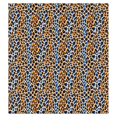 Blue Brown Leopard Drawstring Pouch (Large) from ArtsNow.com Front