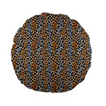 Blue Brown Leopard Standard 15  Premium Flano Round Cushions