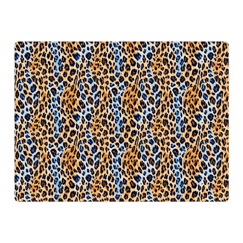 Blue Brown Leopard 35  x 27  Two Sides Premium Plush Fleece Blanket (Mini) from ArtsNow.com 35 x27  Blanket Front