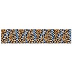 Blue Brown Leopard 12 X60  Small Premium Plush Fleece Scarf