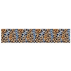 Blue Brown Leopard 12 X60  Small Premium Plush Fleece Scarf from ArtsNow.com Back