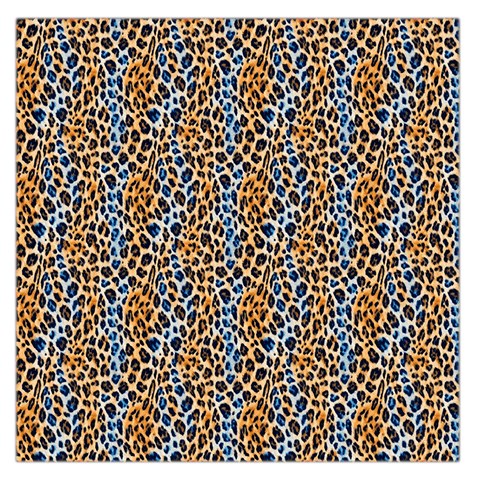 Blue Brown Leopard 36  x 36  Square Satin Scarf from ArtsNow.com Front