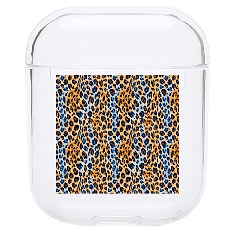 Blue Brown Leopard Hard PC AirPods 1/2 Case from ArtsNow.com Front