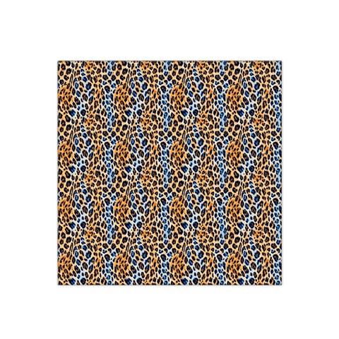 Blue Brown Leopard 22  x 22  Satin Bandana Scarf from ArtsNow.com Front
