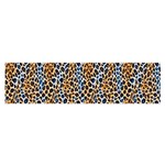 Blue Brown Leopard 16 x 60  Oblong Satin Scarf