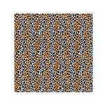 Blue Brown Leopard 30  x 30  Large Square Satin Scarf