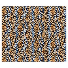 Blue Brown Leopard Zipper Large Tote Bag from ArtsNow.com Front