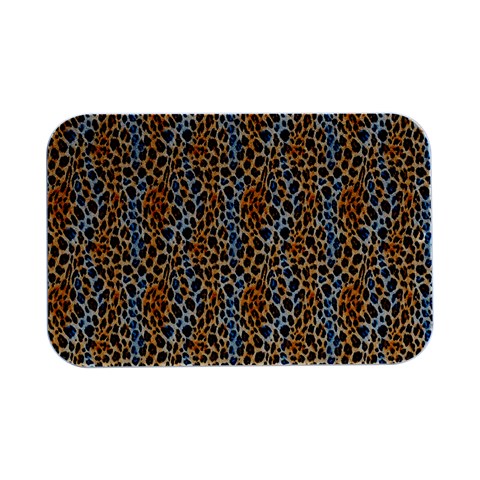Blue Brown Leopard Open Lid Metal Box (Silver)   from ArtsNow.com Front