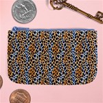Blue Brown Leopard Large Coin Purse