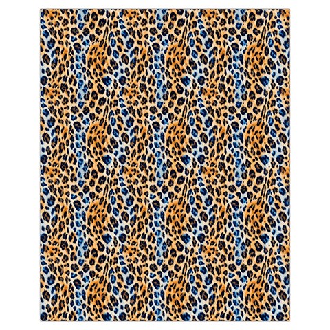 Blue Brown Leopard Drawstring Pouch (XL) from ArtsNow.com Front