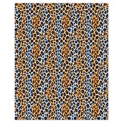 Blue Brown Leopard Drawstring Pouch (XL) from ArtsNow.com Back