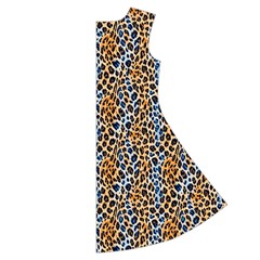 Blue Brown Leopard Short Sleeve V Back Right
